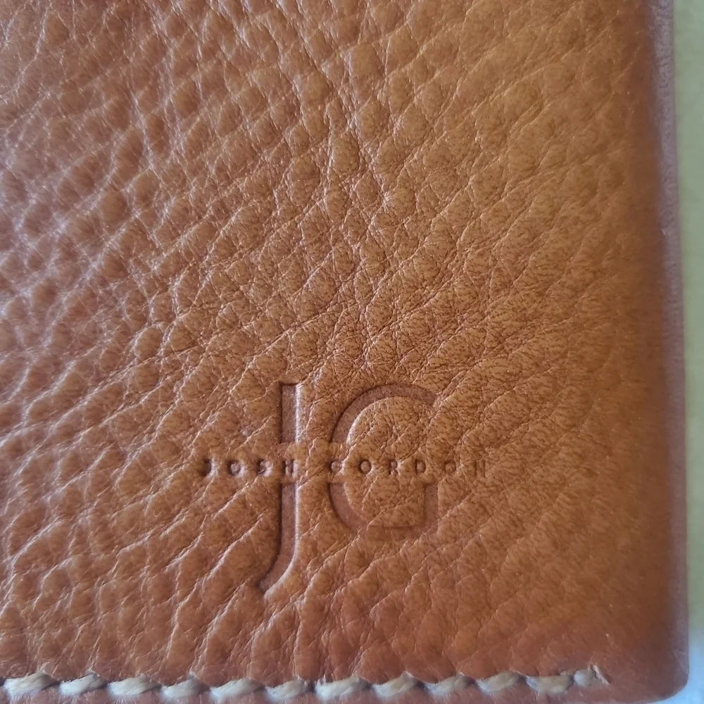 Josh Gordon Italian Leather Full Grain Hand-cut & Hand-Stitch Snap Closur Wallet